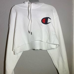 White cropped champion sweater